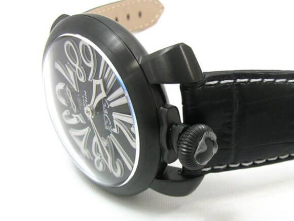ガガミラノ スーパーコピーGaGa MILANO 時計 マニュアーレ マヌアーレ 48mm ブラックレザー 5012.06S 